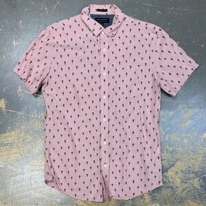 Banana Republic Button Down Short Sleeve Shirt Medium Dress Shirt Date